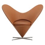 Vitra Heart Cone Chair poltrona lounge, acciaio - Leather Premium F 97 cognac, immagine prodotto