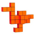 Vitra Panton Cubes Duck figurine, duo-tone orange, view 1