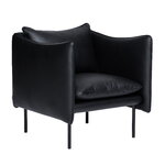Fogia Tiki armchair, small, black steel - black Elmosoft leather