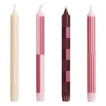 HAY Pattern candle, set of 4, pink - bordeaux, view 1