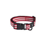 HAY HAY Dogs collar, flat, S-M, stripe, red - white, product image