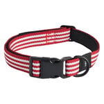 HAY HAY Dogs collar, flat, M-L, stripe, red - white, product image
