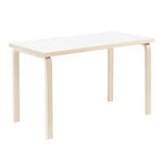 Artek Table Aalto 80B, 60 x 100 cm, bouleau - stratifié blanc