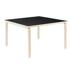 Artek Aalto table 84, 120 x 120 cm, birch - black linoleum