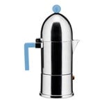 Alessi La Cupola induction espresso coffee maker, 6 cups, aluminium - light blue, product image