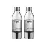 Aarke PET water bottle, 2 pcs, 45 cl, polished steel