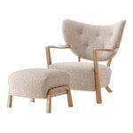 &Tradition Wulff ATD2 lounge chair and ATD3 pouf, Karakorum 003 - oak, product image