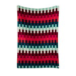 Røros Tweed Plaid Åsmund Bold, 200 x 135 cm, rouge - turquoise