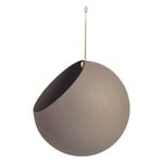 AYTM Grand pot de fleurs suspendu Globe, taupe - doré