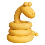 Aarikka Chinese Zodiac Snake wooden sculpture, yellow, view 1