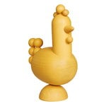 Aarikka Chinese Zodiac Rooster wooden sculpture, yellow, view 1