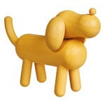 Aarikka Scultura in legno del Cane dello zodiaco cinese, gialla, vista 1