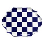 Serax Fête des Bêtes oval serving plate, blue - white, view 1