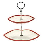Serax Lips cake stand, two-tier, white - red, product image