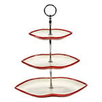 Serax Lips cake stand, three-tier, white - red, view 1