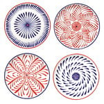 Serax Bazaar Speiseteller, 4er-Set, rot - blau, produktbild