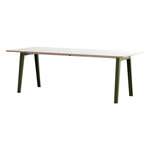 TIPTOE New Modern pöytä 220 x 95 cm, valk. laminaatti - tummanvihreä