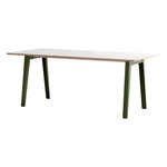 TIPTOE Table New Modern 190 x 95 cm, stratifié blanc - vert romarin