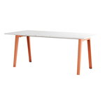 TIPTOE New Modern pöytä 190 x 95 cm, kierrätysmuovi - vaaleanpunainen