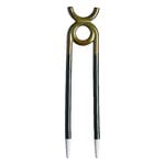 Bergs Potter Folk plant stake, Oni, glazed moss green, view 1