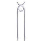 Bergs Potter Folk plant stake, Oni, glazed pebble white, view 1