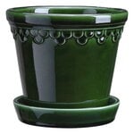 Bergs Potter Københavner pot de fleurs avec soucoupe, émeraude émaillée, image produit