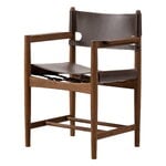 Fredericia The Spanish Dining armchair, dark brown saddle leather - smoked oak, view 1