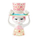 Bjørn Wiinblad Jarrón Lady with Hat, 24,5 cm, rosa - amarillo, imagen del producto