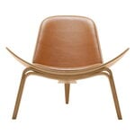 Carl Hansen & Søn Poltrona CH07 Shell, rovere oliato - pelle cognac Sif 95