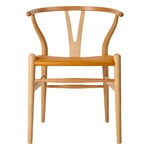 Carl Hansen & Søn CH24P Wishbone chair, oiled beech - Loke leather light brown, view 1