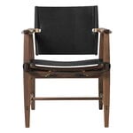 Carl Hansen & Søn BM1106 Huntsman chair, oiled walnut - black leather - brass