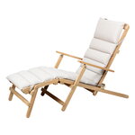 Carl Hansen & Søn Sedia a sdraio BM5565 con poggiapiedi e cuscino, teak - Heritage Papyrus 1, immagine prodotto