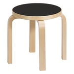 Artek Aalto children's stool NE60, birch - black linoleum, product image