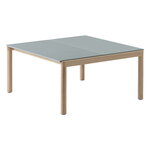 Muuto Couple coffee table, 80 x 84 cm, plain/wavy, pale blue - oak