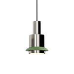 DCWéditions Chaumont Pendelleuchte, 15 cm, Nickel - grüner Ring, produktbild