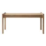 Nikari Detalji bench, 100 cm, oak - papercord