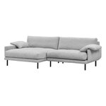Interface Bebé Sofa mit Chaiselongue, links, Muru 470, Grau, schwarzes Met
