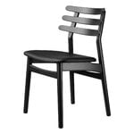 FDB Møbler J48 Stuhl, schwarze Eiche - schwarzes Leder, produktbild