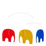 Flensted Mobiles Elephant Party mobile, red - blue - yellow, product image