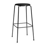 Fritz Hansen High Dot bar stool, 76 cm, black - black leather