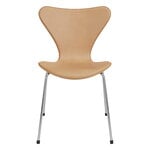 Fritz Hansen Series 7 3107 chair, Edge sewn, chrome - cuir écru chaud, image produit