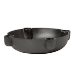 ferm LIVING Bowl candle holder, medium, blackened aluminium