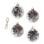 Ferm Living Flora christmas glass ornaments, medium, 4 pcs, purple