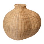 ferm LIVING Bola braided floor vase, natural rattan