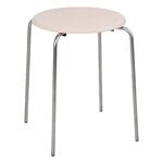 Frama Petit Rond stool, stainless steel - natural leather, product image