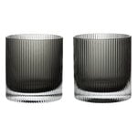 Ferm Living Ripple verres à gobelet, 2 pcs, gris fumé, image produit