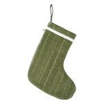 Ferm Living Vari gesteppter Weihnachtsstrumpf, Samt, Khaki, produktbild