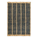 Ferm Living Athens Stripes matto, 140 x 200 cm, natural - ink blue, tuotekuva
