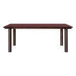Ferm Living Atura dining table, 90 x 200 cm, dark chocolate - burgundy linoleum, product image