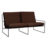 Ferm Living Desert 2-seater sofa, black - Pure Bouclé chestnut, product image